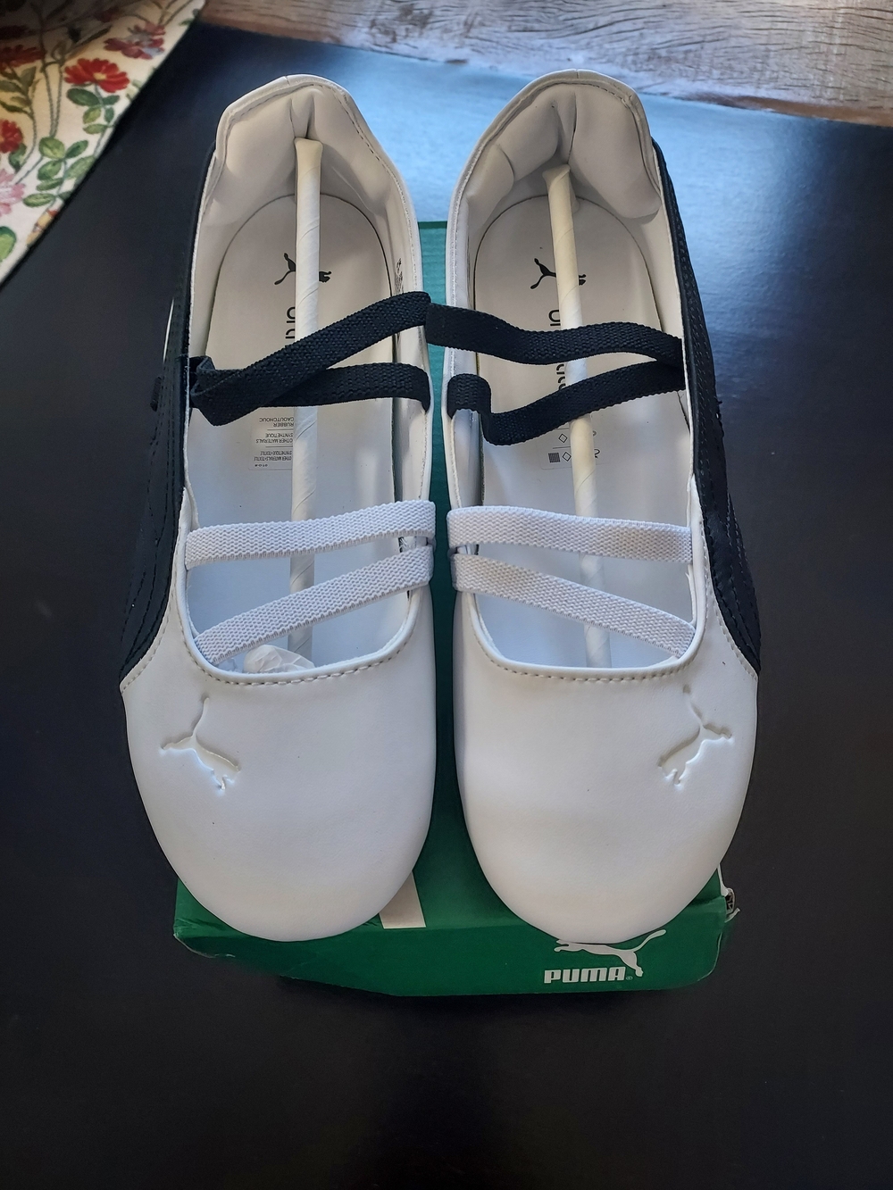 NIB Puma Women’s White and Black Speedcat Leather Ballet Flats, Sz 8 - Picture 9 of 11